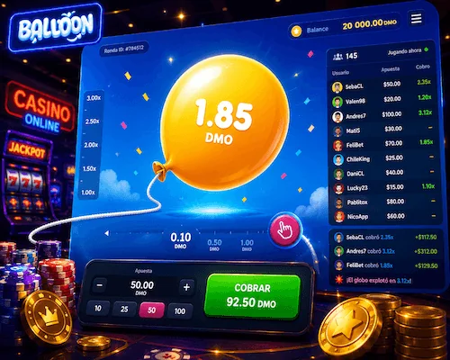 Juego Balloon con multiplicador en tiempo real